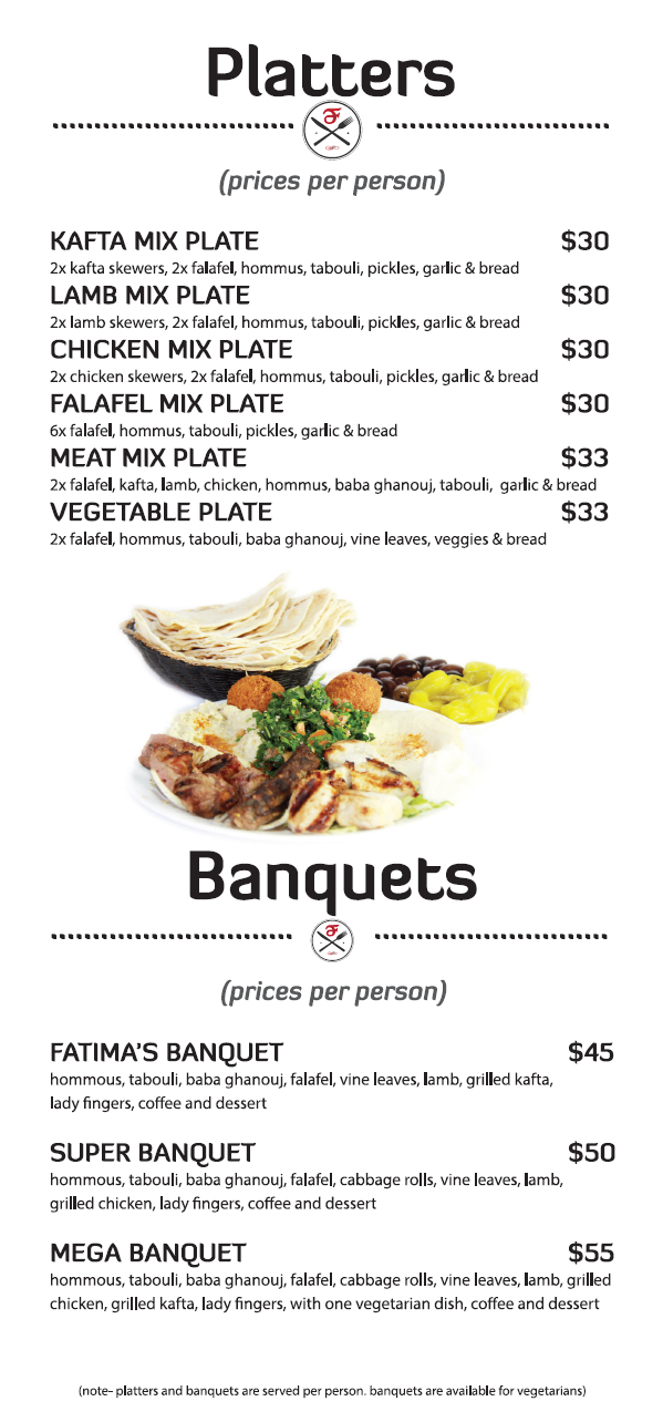 Platters, Banquets